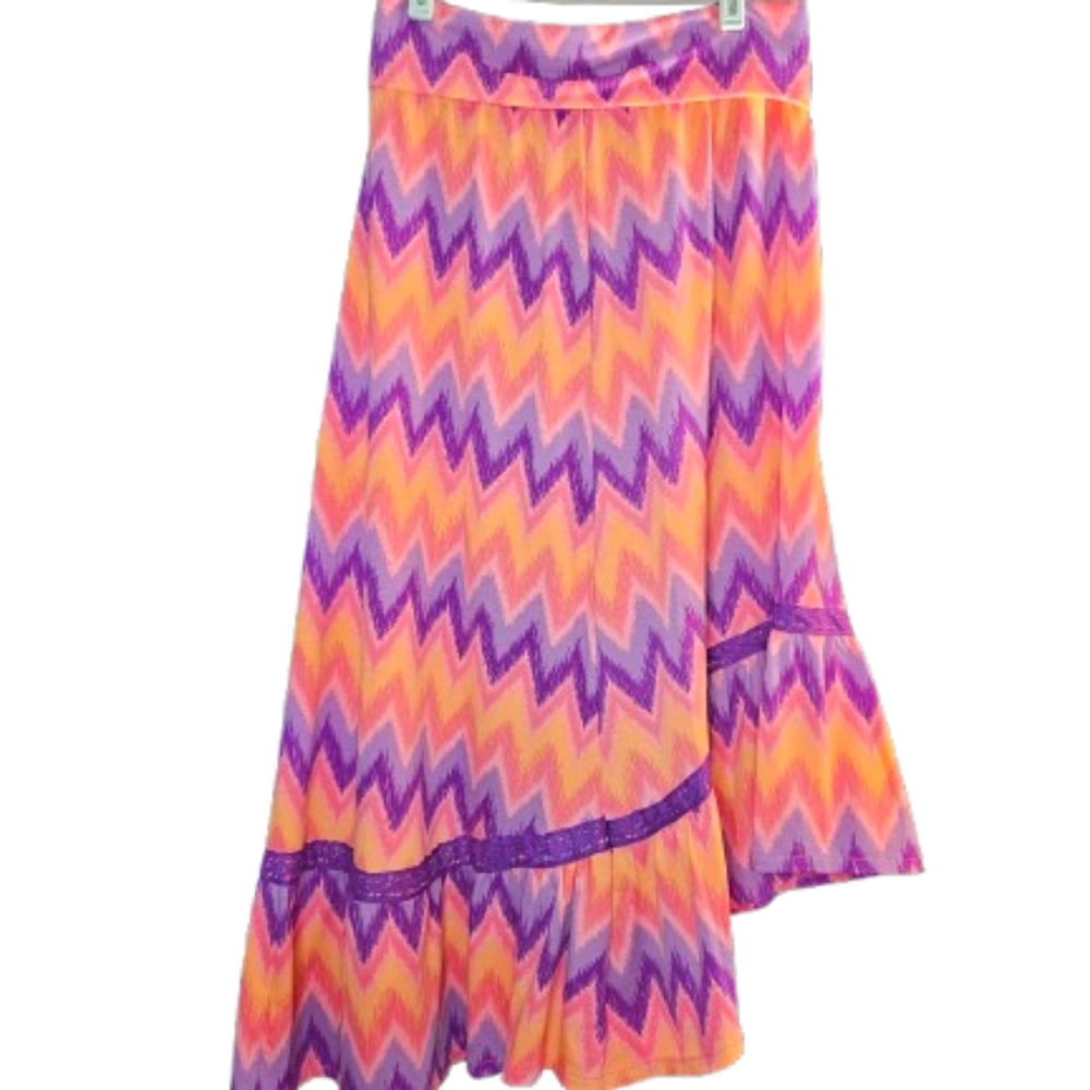 Pink Orange and Purple Zigzag Skirt.  Girls Size 12